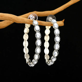 Verity | Oval Silver Hoops