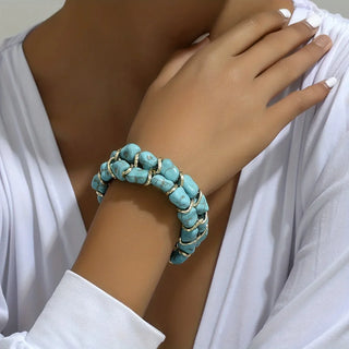 Galene | Woven Turquoise Bracelet