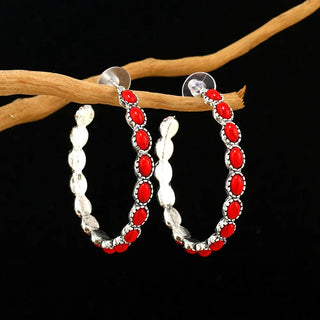 Verity | Oval Silver Hoops