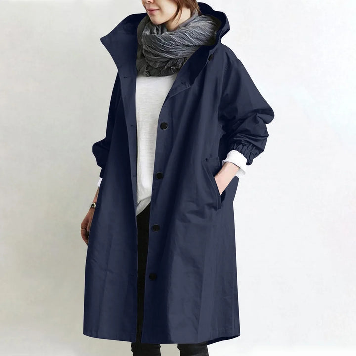 THEODORA | HOODED LONGLINE TRENCH COAT