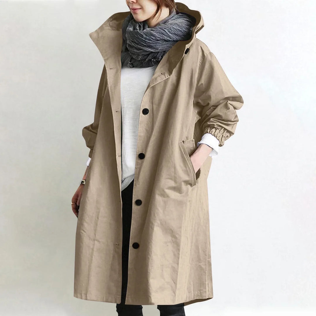 THEODORA | HOODED LONGLINE TRENCH COAT