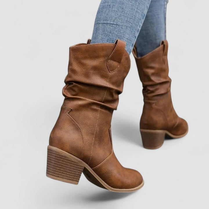 ELEANORA | SLOUCH HEELED BOOTS