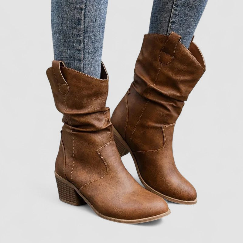 ELEANORA | SLOUCH HEELED BOOTS