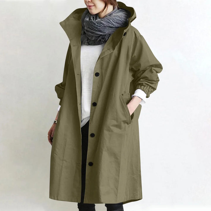 THEODORA | HOODED LONGLINE TRENCH COAT