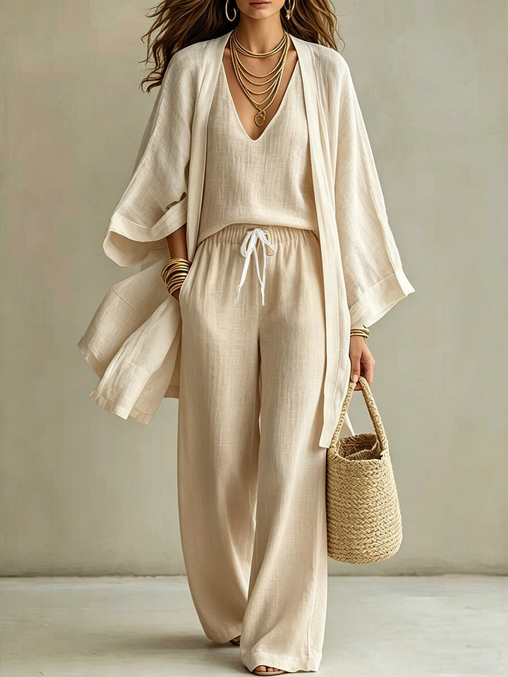 Elena - 3-Piece Linen Look Set