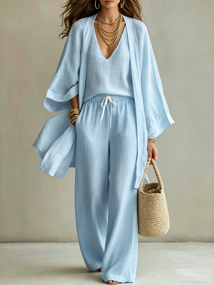 Elena - 3-Piece Linen Look Set