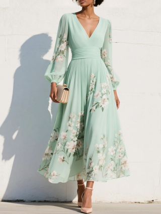 NIRENA | FLORAL MIDI DRESS FOR WOMEN
