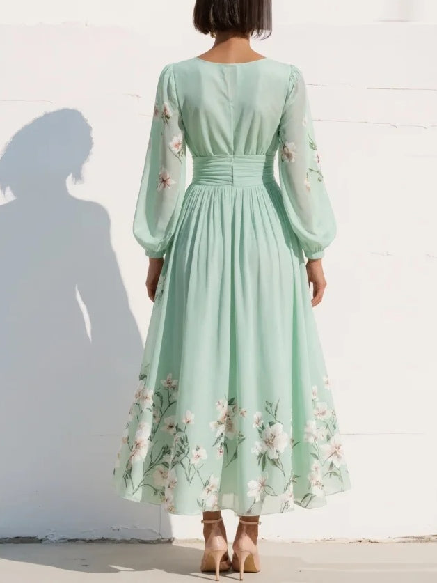 NIRENA | FLORAL MIDI DRESS FOR WOMEN