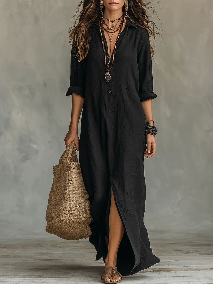 SOLINE | BUTTON MAXI DRESS FOR WOMEN