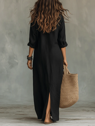 SOLINE | BUTTON MAXI DRESS FOR WOMEN