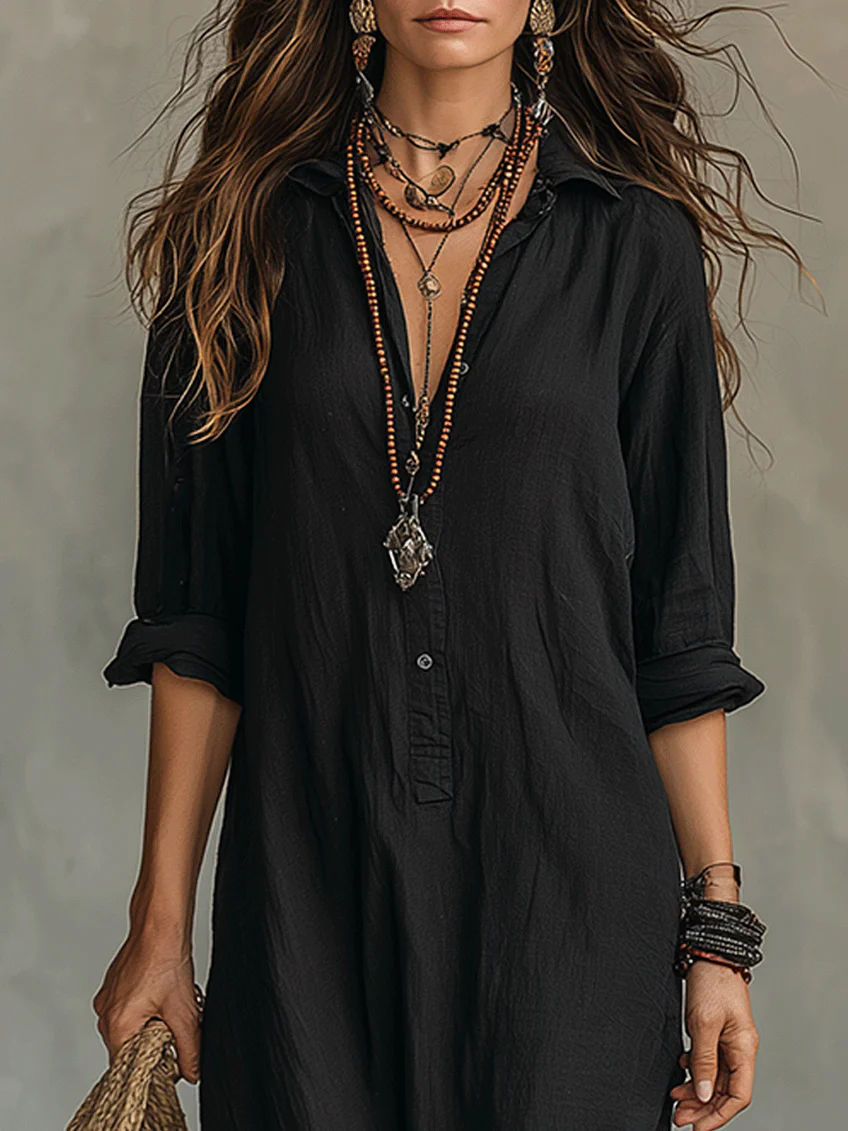 SOLINE | BUTTON MAXI DRESS FOR WOMEN