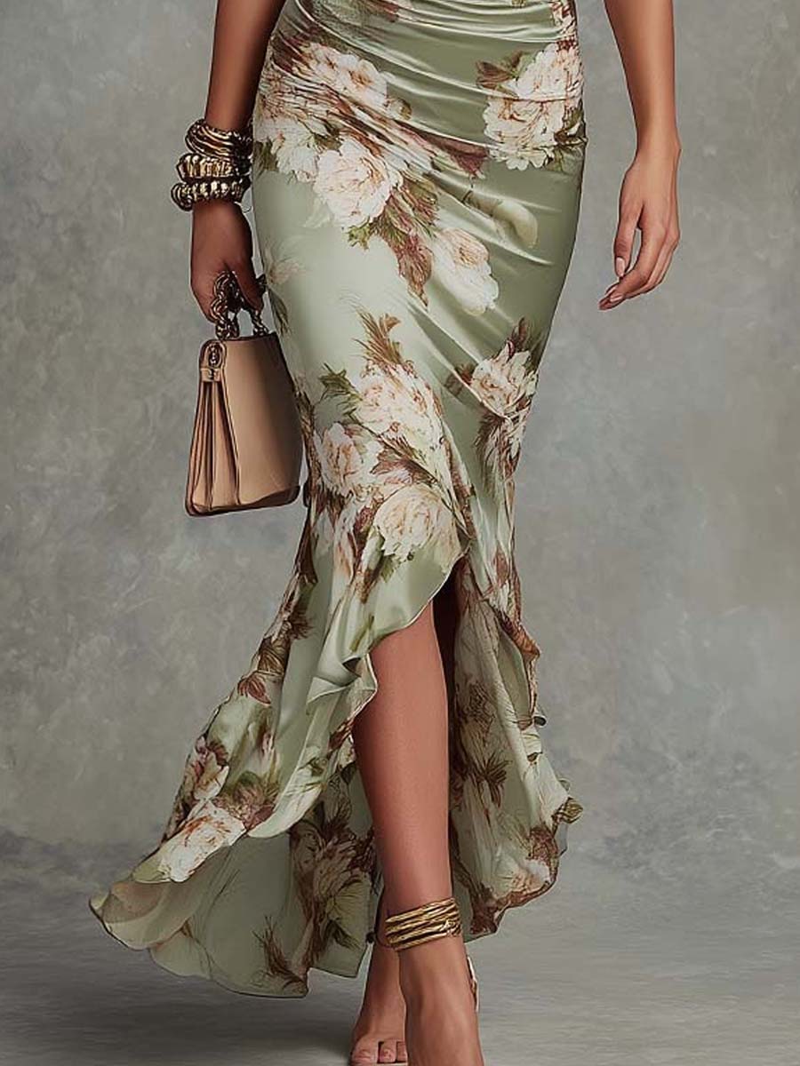 Sage | Satin Maxi Dress
