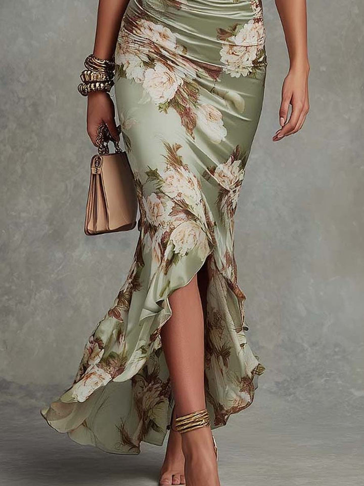Sage | Satin Maxi Dress