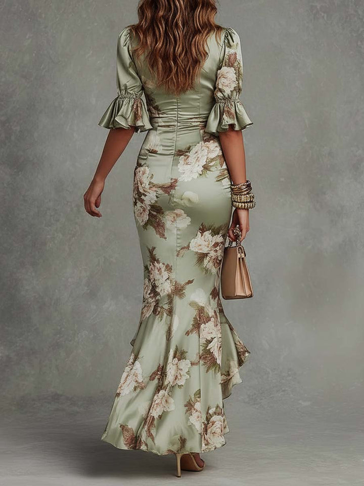 Sage | Satin Maxi Dress