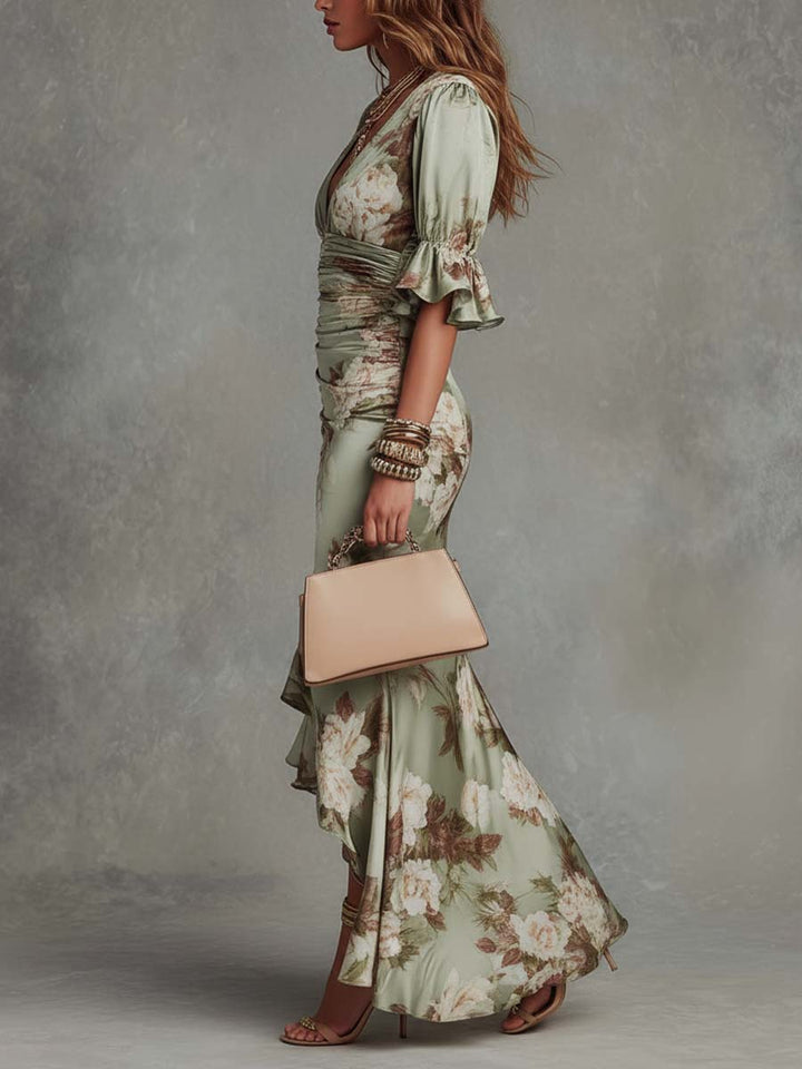 Sage | Satin Maxi Dress