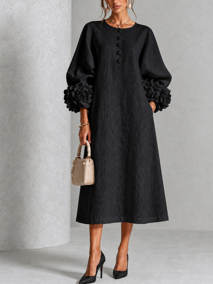 VAN | FLORAL BUTTON-DOWN MIDI DRESS