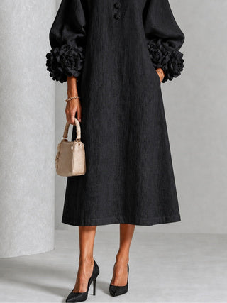 VAN | FLORAL BUTTON-DOWN MIDI DRESS