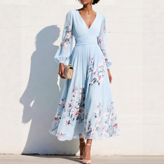NIRENA | FLORAL MIDI DRESS FOR WOMEN