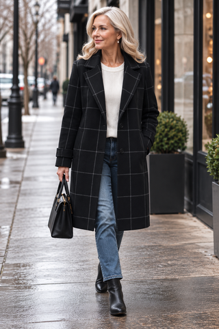KAITLYN | ELEGANT CHECKED COAT