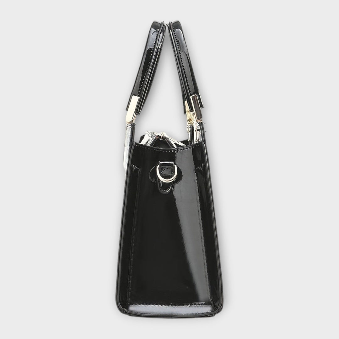 ODESSA | GLOSSY CROCODILE PRINT HANDBAG
