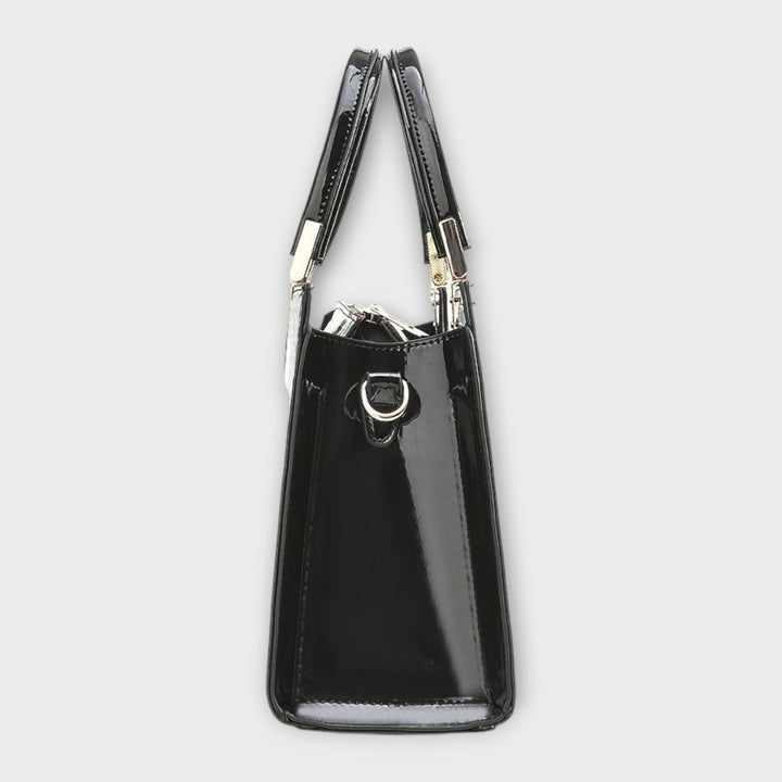 ODESSA | GLOSSY CROCODILE PRINT HANDBAG