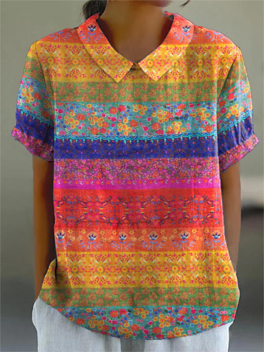 Maya™ | Striped Floral Shirt