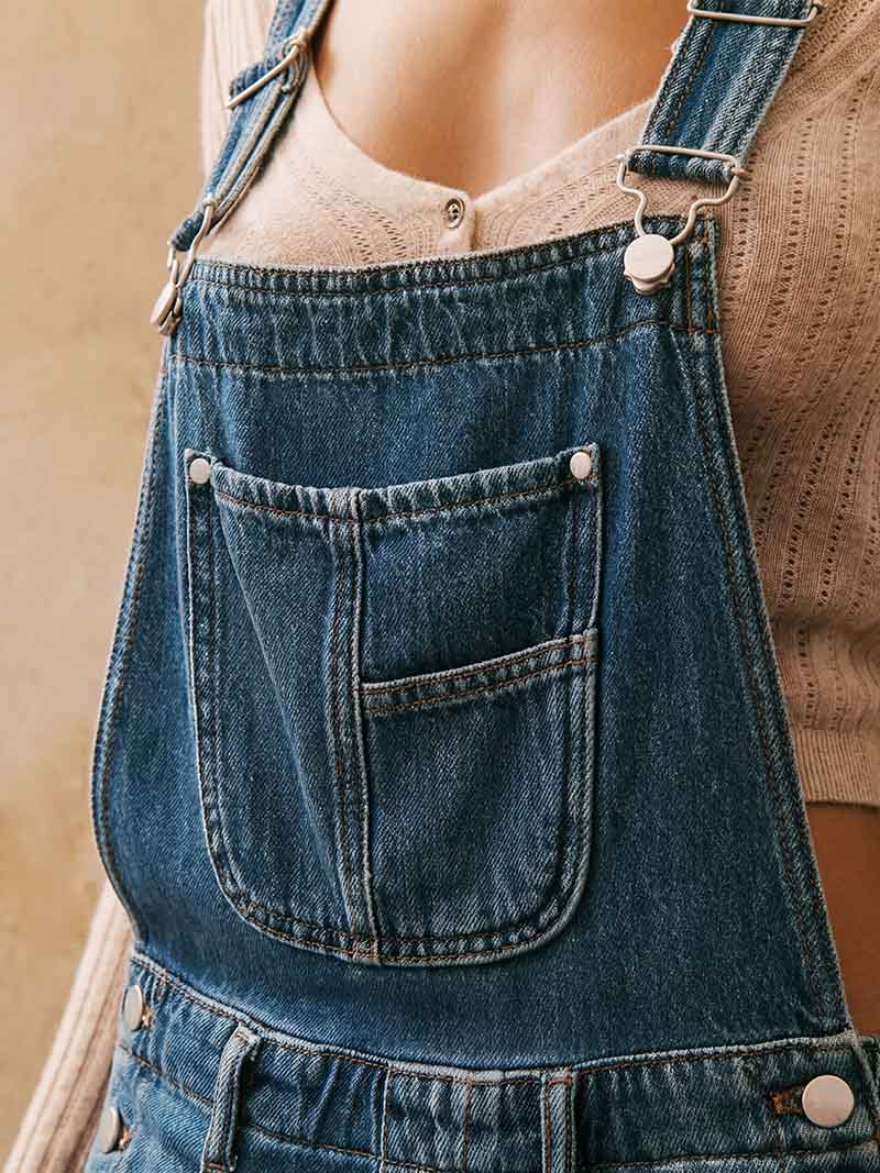 Billie Wide-Leg Denim Overalls