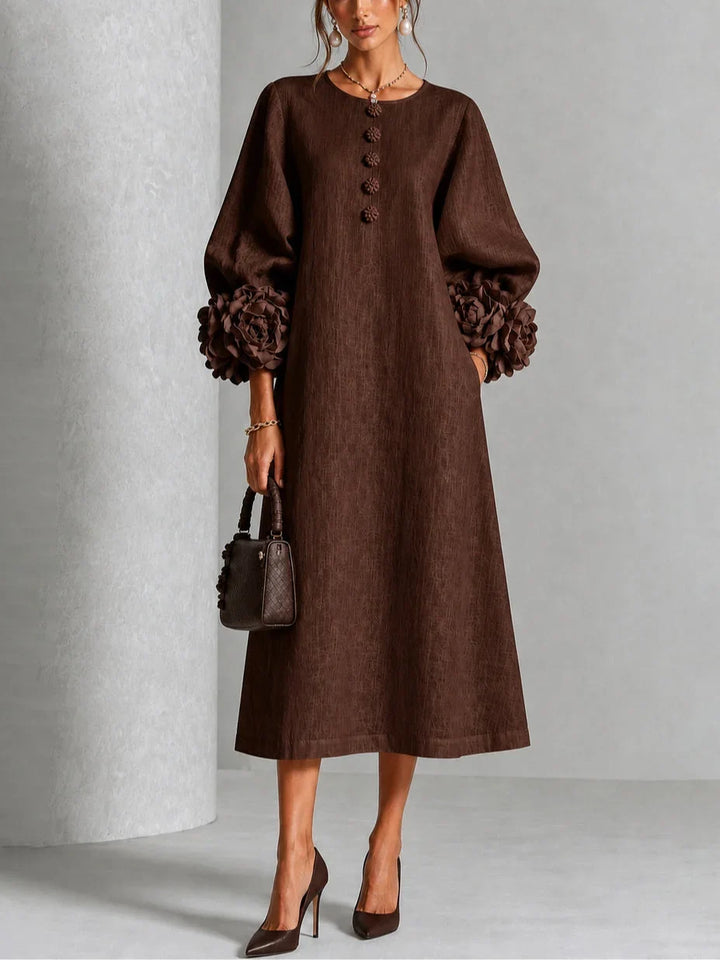 VAN | FLORAL BUTTON-DOWN MIDI DRESS