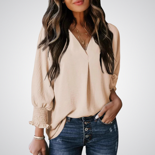 LEAH | CLASSIC V-NECK TUNIC BLOUSE