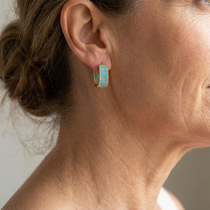 Imogen | Turquoise Huggie Hoops