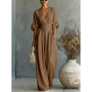 Willa V-Neck Wide-Leg Jumpsuit