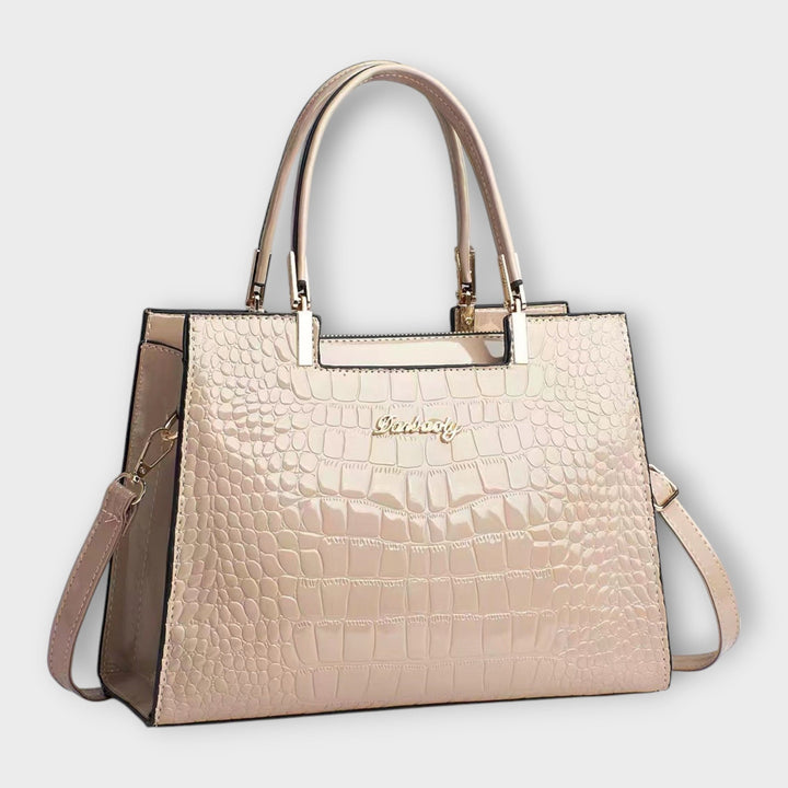 ODESSA | GLOSSY CROCODILE PRINT HANDBAG
