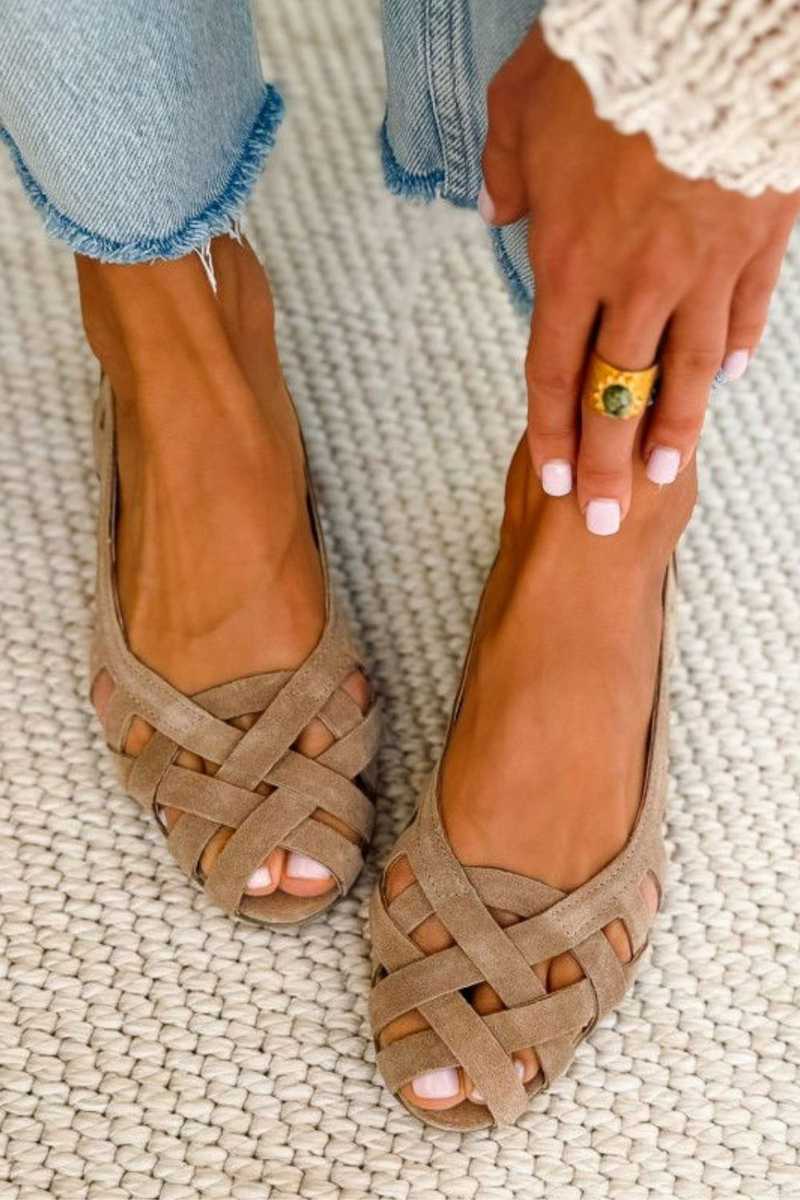 Celeste Woven Open-Toe Flat Sandals