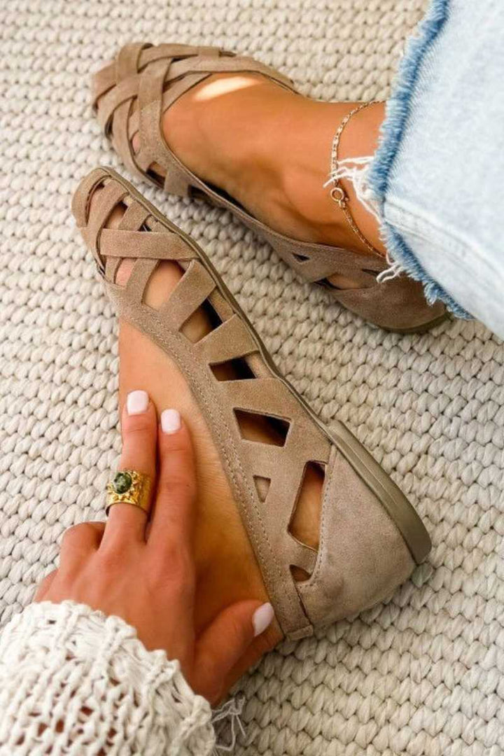 Celeste Woven Open-Toe Flat Sandals