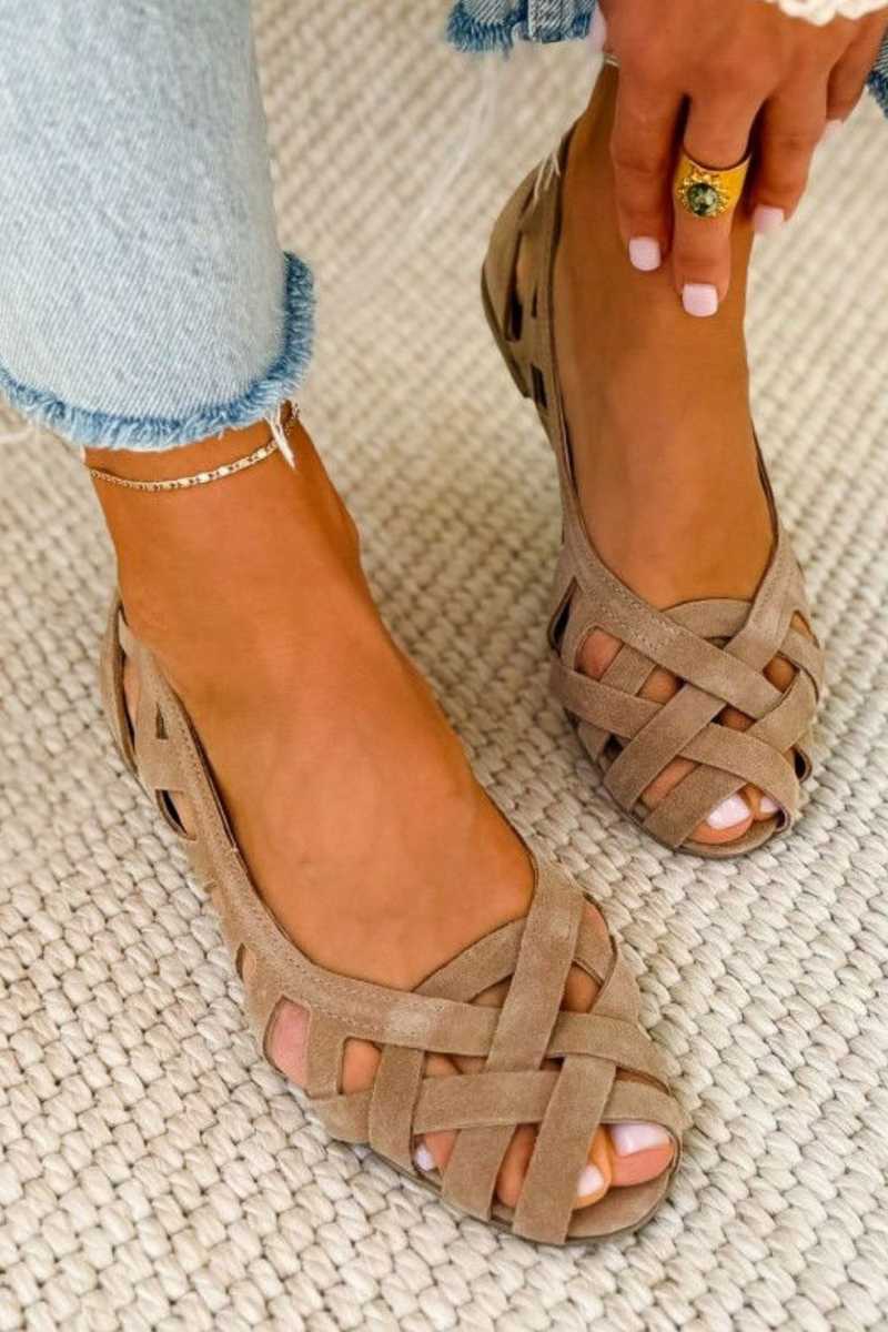 Celeste Woven Open-Toe Flat Sandals