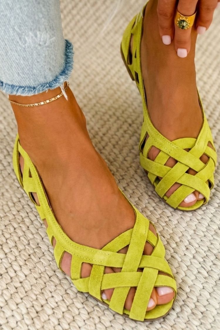 Celeste Woven Open-Toe Flat Sandals