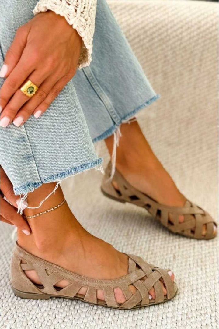 Celeste Woven Open-Toe Flat Sandals