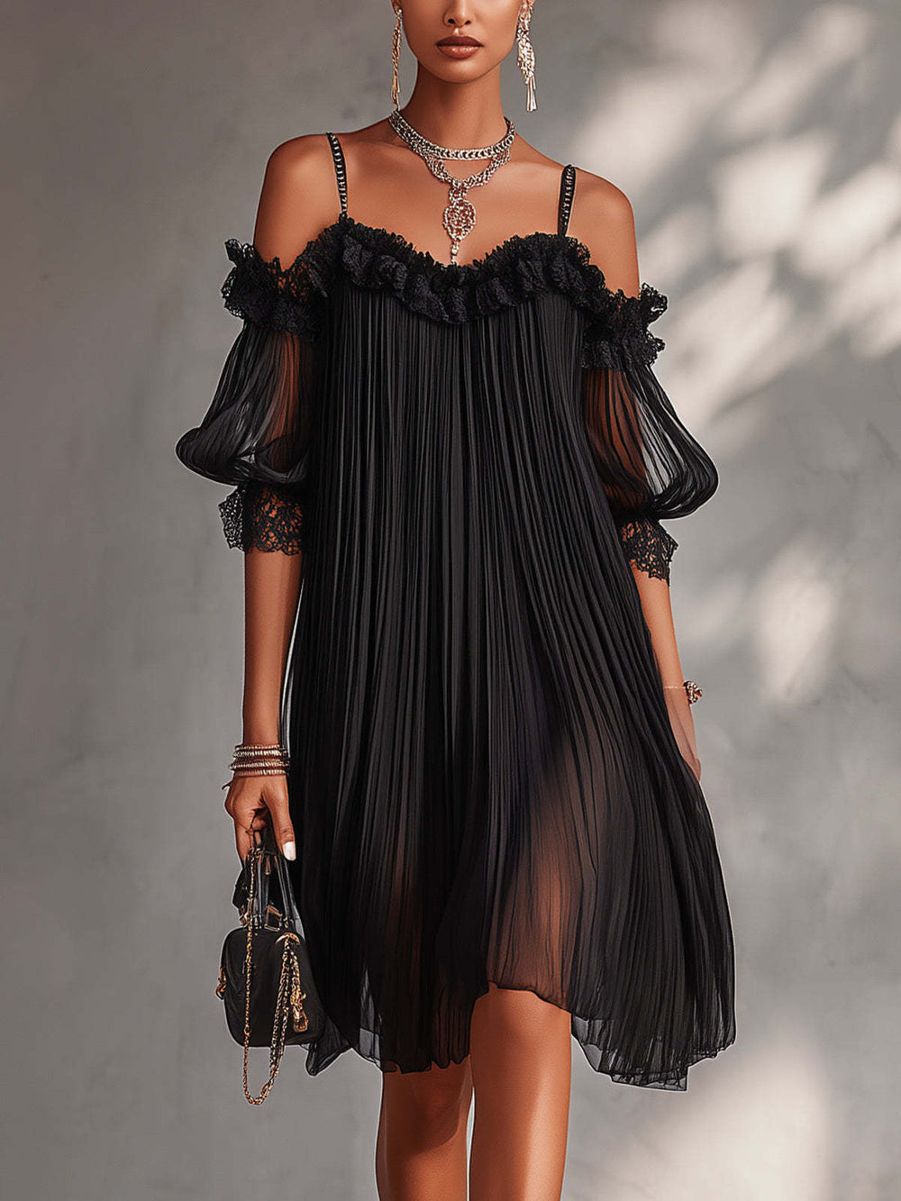 Celine flowing black maxi dress image 2