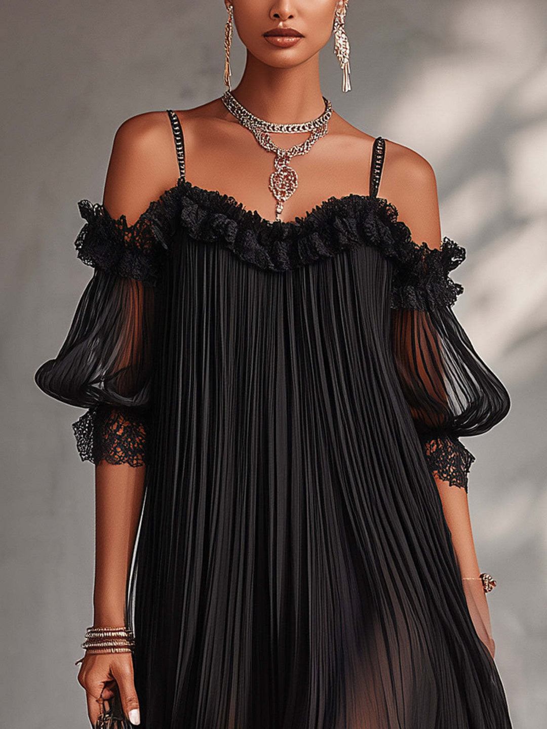 Celine flowing black maxi dress image 4