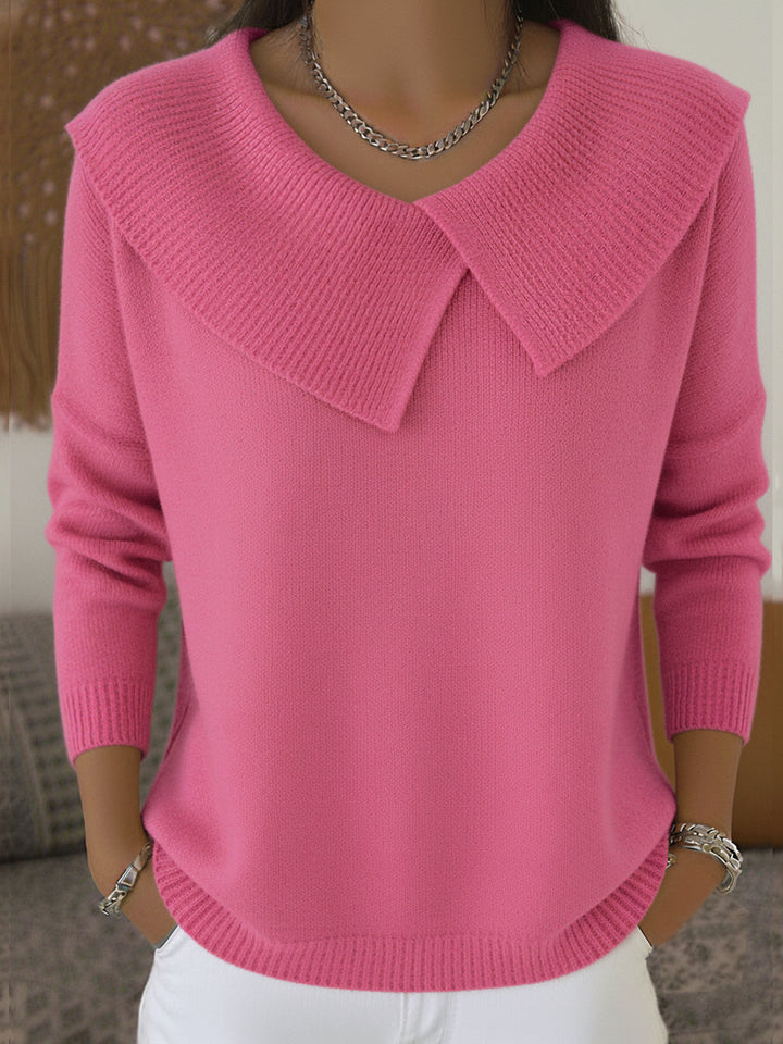 SUNNORA | FOLD-OVER COLLAR SWEATER