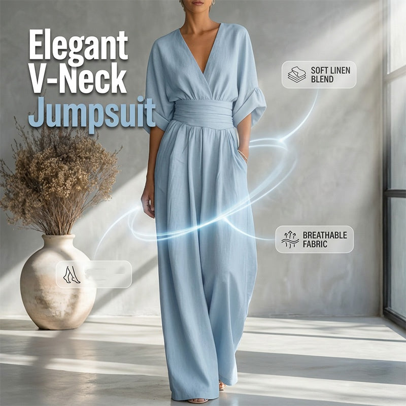 Willa V-Neck Wide-Leg Jumpsuit