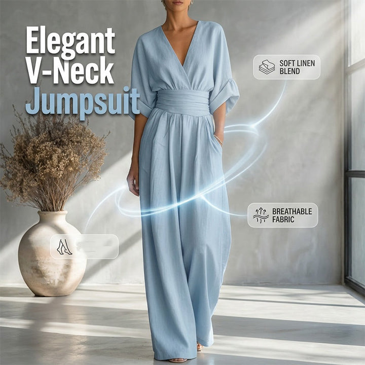 Willa V-Neck Wide-Leg Jumpsuit