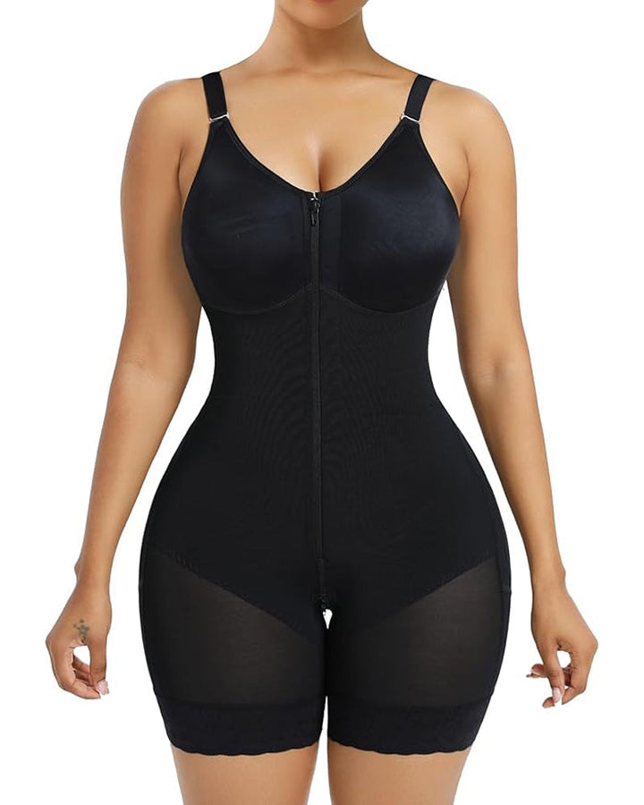 Slimline Full-Body Shaping Bodysuit - Black Front