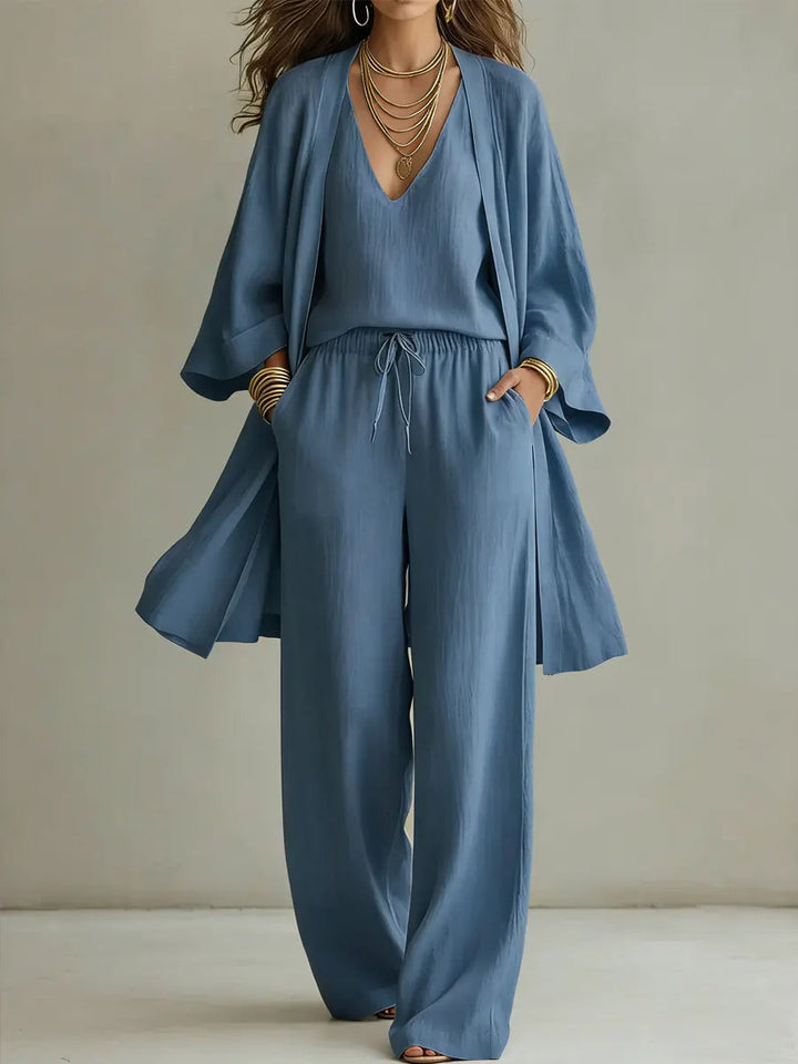Elena - 3-Piece Linen Look Set