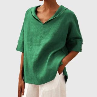 Joanna | casual blouse | warm floral fabric | close-up detail