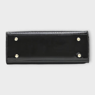 ODESSA | GLOSSY CROCODILE PRINT HANDBAG