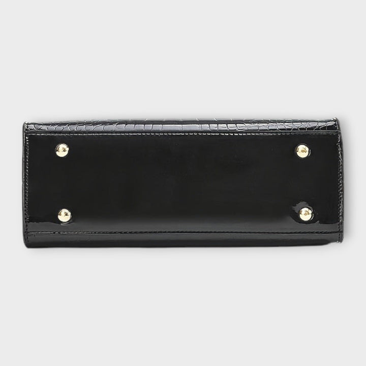 ODESSA | GLOSSY CROCODILE PRINT HANDBAG
