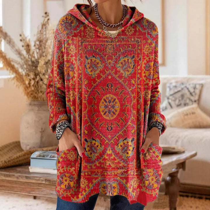 ALICIA | RETRO PRINT HOODED TUNIC