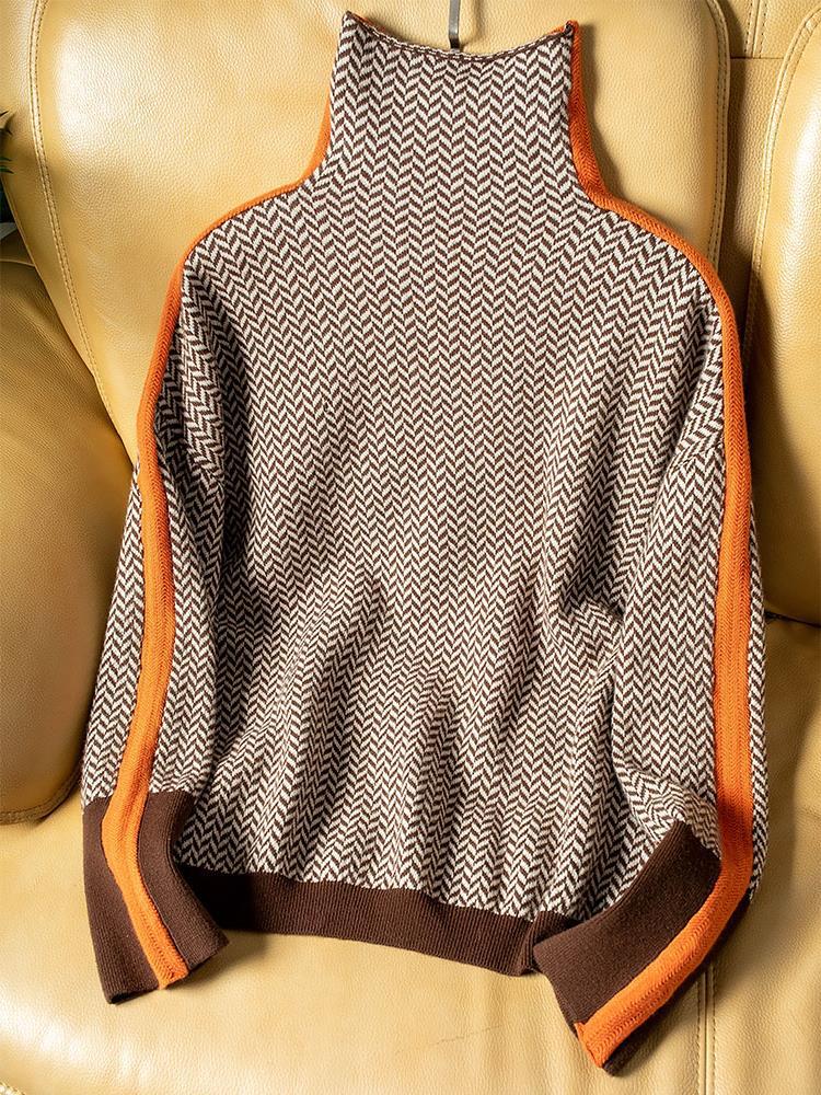 LINDEMANN ATELIER | MALOU – ROLL NECK JUMPER WITH CONTRAST STRIPES