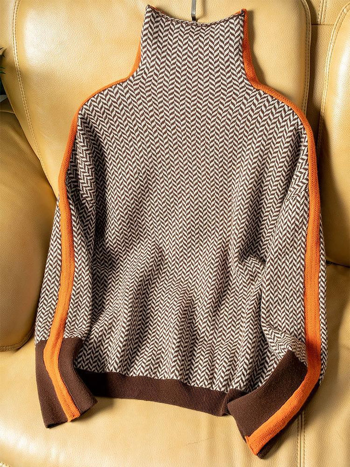 LINDEMANN ATELIER | MALOU – ROLL NECK JUMPER WITH CONTRAST STRIPES